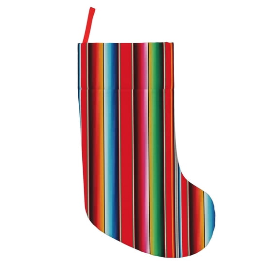 Vsdgher Mexican Serape Blanket Stripes Christmas Stockings 18 inch Large Kids Stocking Bags Hanging Socks for Christmas Decor Decorations