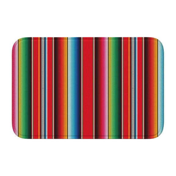 Vsdgher Mexican Serape Blanket Stripes Hem Mat 40x60 - Multipurpose Doormat for Indoor & Outdoor Use - Welcome Your Guests with our Entrance Mat