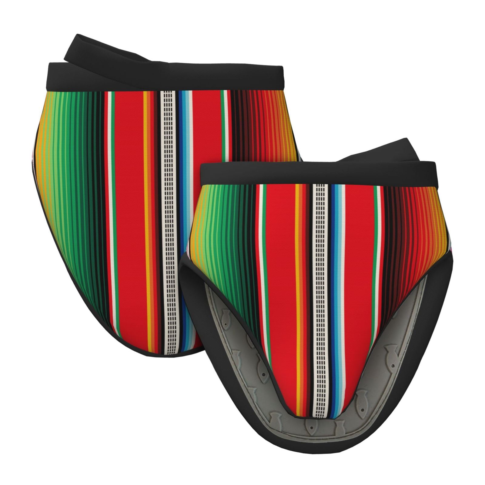 Vsdgher Mexican Serape Blanket Stripes Non-Slip Mini Oven Mitt Set, Short Oven Mitts for Baking Grilling Barbecue Microwave, 5.9"x5.9"in
