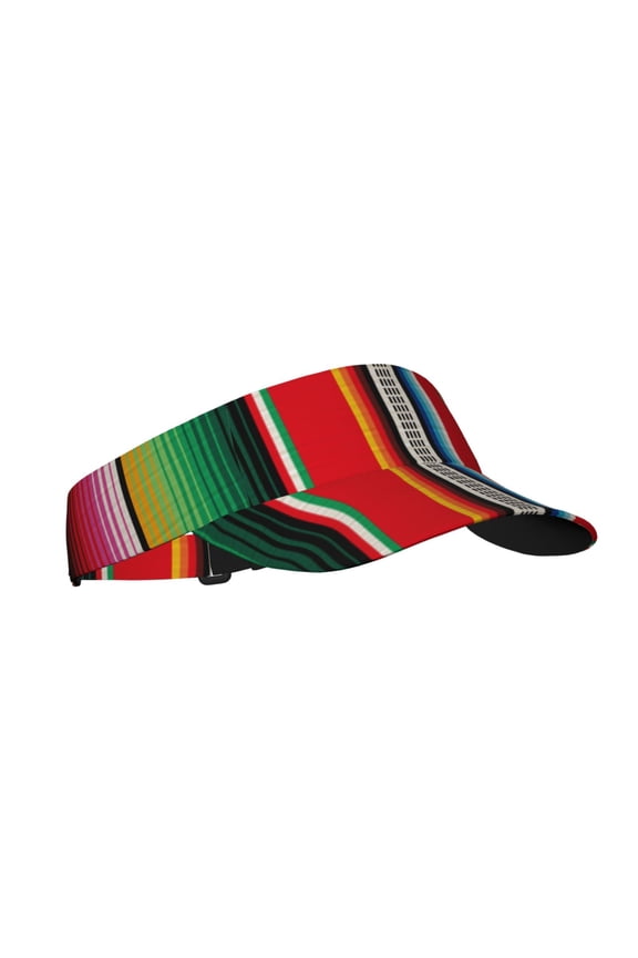 Mexican Serape Blanket Stripes Print Adult Sunscreen Visor Cap,1 Piece of Sport Sun Visor Hats Adjustable Sun Hat for Outdoor Activities Fits for Women and Men (One Size)