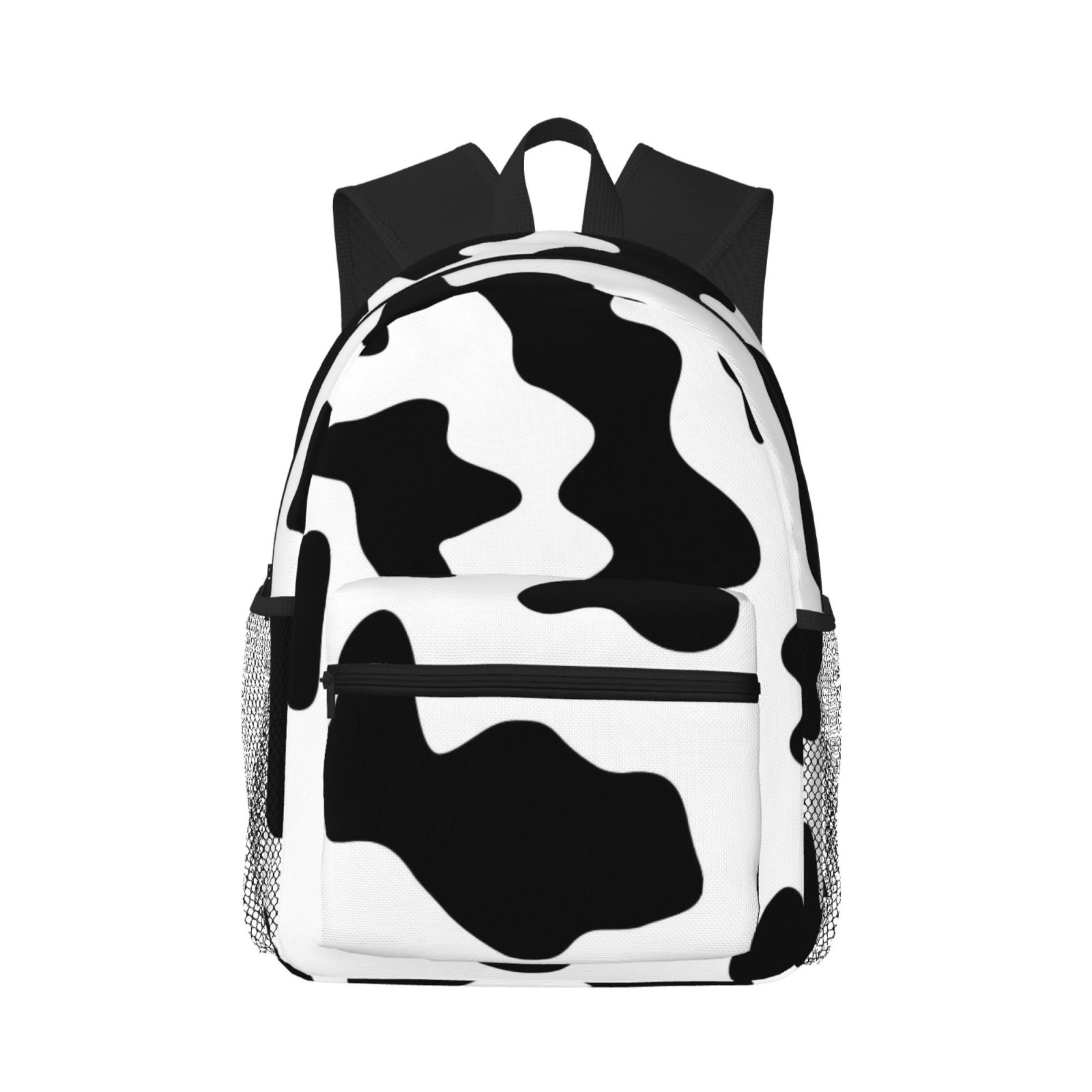 Vsdgher Milk Cow Print Unisex Large Capacity Bookbag Schoolbag Casual Daypack for High School/College/Teens/Travel/Work