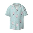 thumbnail image 1 of Vsdgher Milk Tea Print Men's Wrinkle Free Untucked Cuban Shirt Business Casual Button Down Shirts Short Sleeve Shirt, 1 of 7