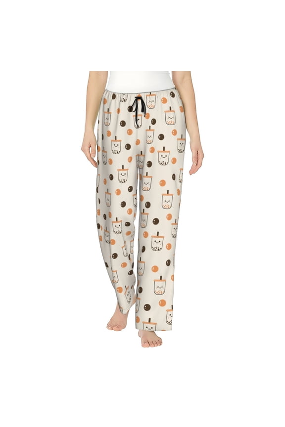 Milk Tea Women’s Womens Pajama Pants, Lounge Wide Leg PantsLounge Pants,Sleep Bottoms, Lounge for Women-Large