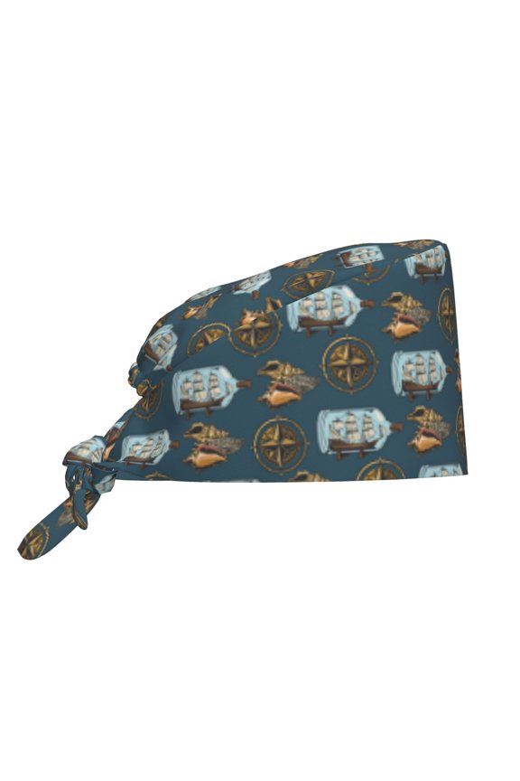 Miniature Ship In Bottle Men Women Adjustable Cap Working Hat Tie Back Cap, Work Cap