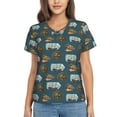 thumbnail image 1 of Vsdgher Miniature Ship In Bottle Women Shirts V Neck Short Sleeve Tops T-Shirt Basic Tees, S to 3XLLarge, 1 of 5