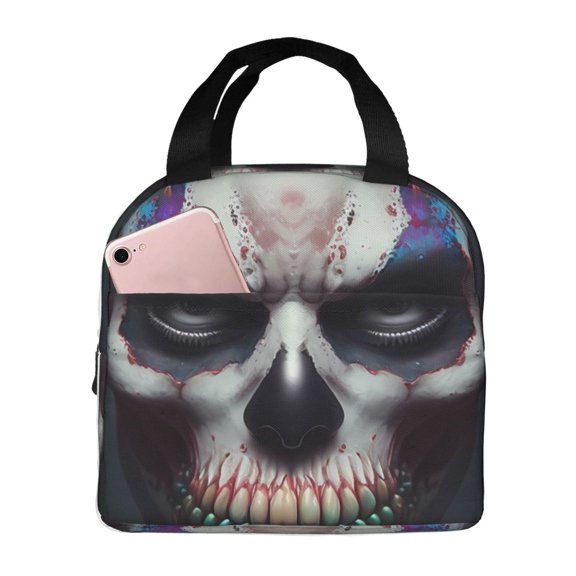 Vsdgher Modern Abstract Colorful Skull C Lunch Bag, Lunch Box for Women Adult Men, Lunch Tote Insulated Cooler Lunch Container for Work/Office/Picnic/Travel