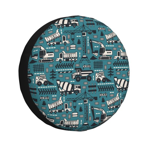 Vsdgher Modern Excavator for Spare Tire Cover, Tire Wheel Protector Wheel Cover Fit for Truck,Trailer,RV,SUV,Camper and Most Vehicle-14 inch