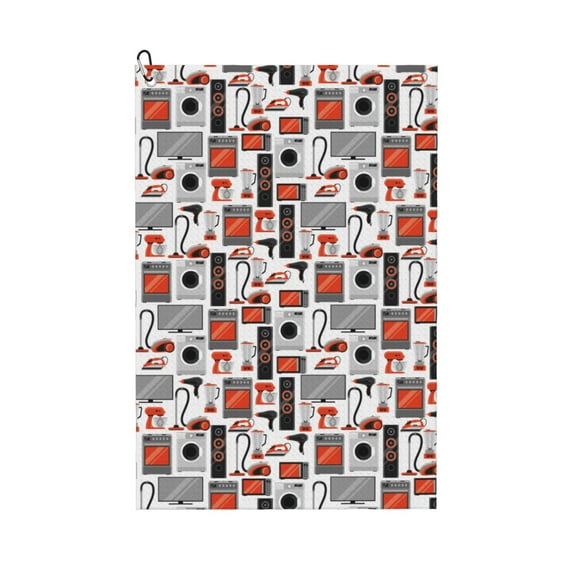 Vsdgher Modern Life Print Golf Towel Golf Gift for Men and Women Golf Towel with Carabiner Clip to Quickly Remove Sand, Mud, Dirt and Sweat