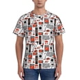 thumbnail image 1 of Vsdgher Modern Life Print Men's Dry Fit Mesh Athletic Shirts Moisture Wicking Tennis T-Shirt Tops, 1 of 9