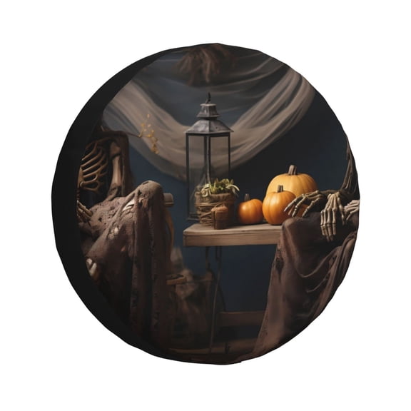 Vsdgher Modern Skull Sisters for Spare Tire Cover, Tire Wheel Protector Wheel Cover Fit for Truck,Trailer,RV,SUV,Camper and Most Vehicle-15 inch