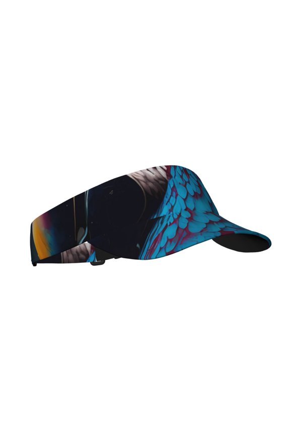 Modern Style Blue Parrot Print Adult Sunscreen Visor Cap,1 Piece of Sport Sun Visor Hats Adjustable Sun Hat for Outdoor Activities Fits for Women and Men (One Size)