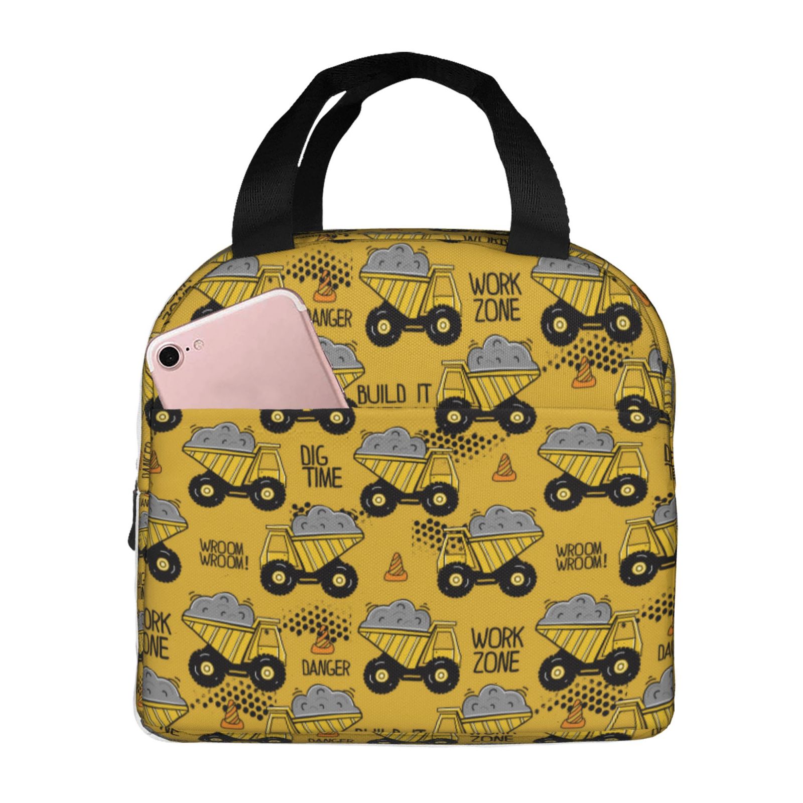 Vsdgher Bolsa de almuerzo moderna con diseño de camión, lonchera para mujeres y hombres adultos, bolsa térmica aislante para almuerzo, contenedor para trabajo/oficina/pícnic/viaje
