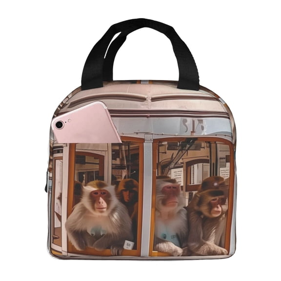 Vsdgher Modern Urban Monkey Lunch Bag, Lunch Box for Women Adult Men, Lunch Tote Insulated Cooler Lunch Container for Work/Office/Picnic/Travel