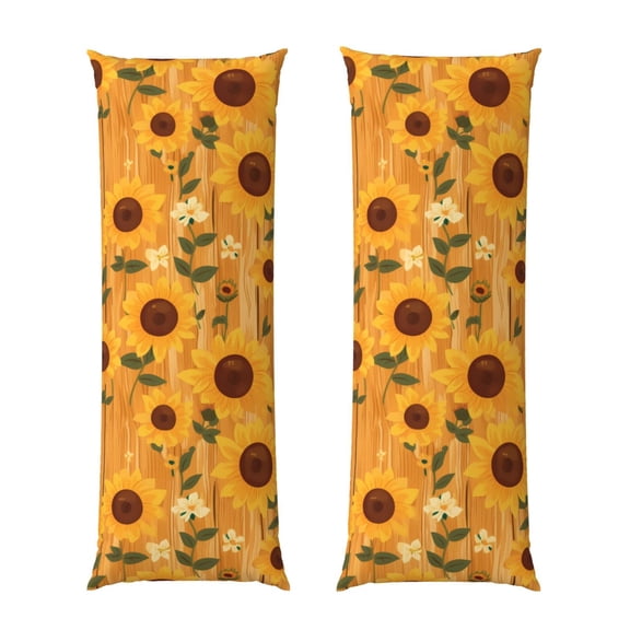 Vsdgher Modern Wood Grain Sunflower Body Pillow Cover, Pillowcases with Hidden Zipper Breathable Long Pillow Case (Pillows are not included,20x54 inch)