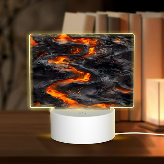 Vsdgher Molten Lava Abstract Flow Rectangular Acrylic Night Light Acrylic Sleep Night Light Friend Gifts for Birthday Gifts for Women Teens Boys Girls