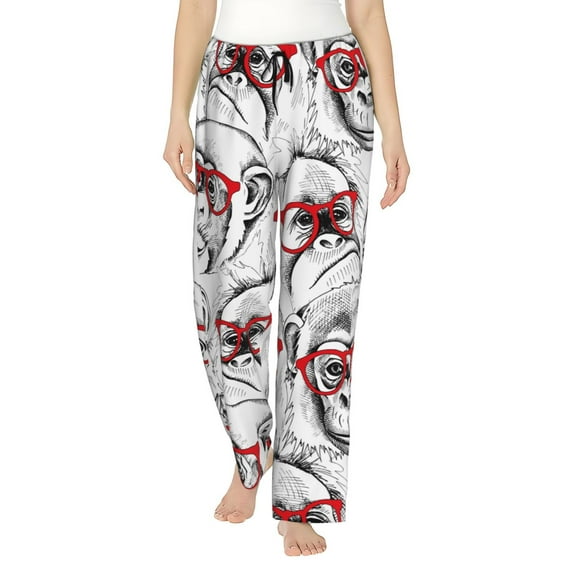 Vsdgher Monkey Women’s Womens Pajama Pants, Lounge Wide Leg PantsLounge Pants,Sleep Bottoms, Lounge for Women-