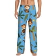 thumbnail image 1 of Vsdgher Monkeys Swinging from Palms Print Mens Pajama Pants Sleep & Lounge Pants, PJ Bottoms With elastic waistb and Pockets, 1 of 5