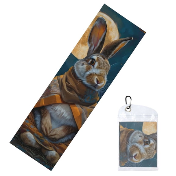 Vsdgher Moon Night Sky Cute Rabbit Cooling Towel (40"x12"), Soft Breathable Chilly Towel, Ice Towel, Microfiber Towel for Sport, Workout & More Activities