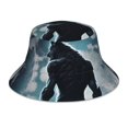 thumbnail image 1 of Vsdgher Moon Wolf Warrior Print Bucket Hat for Men&Women Bucket Hat Reversible Summer Double-Side-Wear Travel Gardening, Beach, Camping, Hiking, Fishing Cap, 1 of 5
