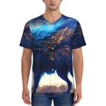 thumbnail image 1 of Vsdgher Moonlit Blue Wolf Mens T-Shirts Baseball Vintage Fashionable Lightweight Casual Crew Neck Slim Fit with Long Sleeves-Medium, 1 of 7