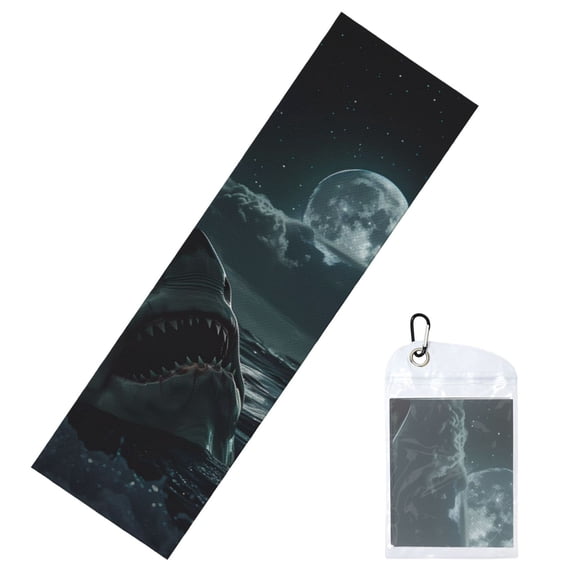 Vsdgher Moonlit Night Sky Shark Cooling Towel (40"x12"), Soft Breathable Chilly Towel, Ice Towel, Microfiber Towel for Sport, Workout & More Activities