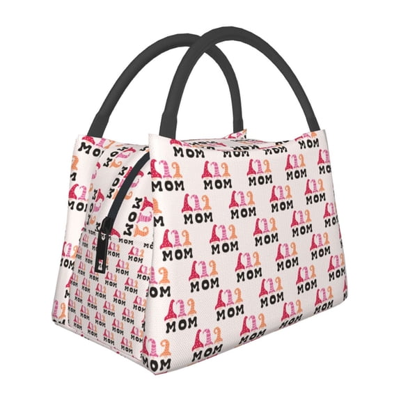 Vsdgher Mothers Day Print Insulated Reusable Bags with Sturdy Zipper and Handles, Foldable Totes for Hot or Cold Food Bring or Delivery