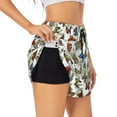 thumbnail image 1 of Vsdgher Multicolored Butterflies Print Women's Running Double Layer Shorts High Waisted with Pockets Elastic Yoga Workout Athletic Gym Sports, 1 of 8