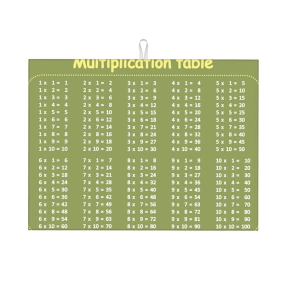 Vsdgher Multiplication Table1 Dish Drying Mat Super Absorbent Drying Mat Large Dish Drying Mats for Kitchen Counter Kitchen Drying Mat 24" x 18"