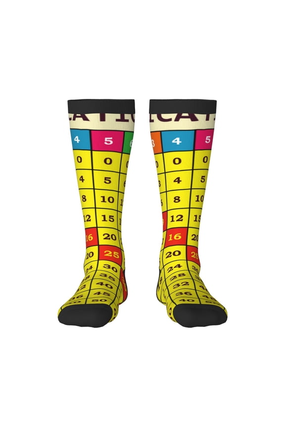Multiplication Table2 Knee Socks, High Socks Long Stretchy Sock Women Knee High Stocking, Long Socks for Women