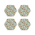 thumbnail image 1 of Vsdgher Mushroom House Insect Frog Leather Coasters for Drinks, Durable Drink Coasters 4 Set for Tabletop Protection, Luxurious Home Décor and Housewarming Gift-Hexagon, 1 of 6