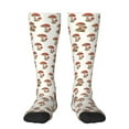 thumbnail image 1 of Vsdgher Mushroom Print Thigh High Socks Extra Long Stretchy Sock Women Over Knee High Opaque Stocking Daily Wear, 1 of 5