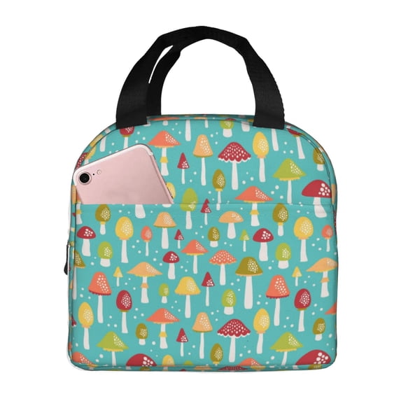 Vsdgher Mushrooms Lunch Bag, Lunch Box for Women Adult Men, Lunch Tote Insulated Cooler Lunch Container for Work/Office/Picnic/Travel
