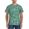 thumbnail image 1 of Vsdgher Mushrooms and Flowers Print Men's Dry Fit Mesh Athletic Shirts Moisture Wicking Tennis T-Shirt Tops, 1 of 9
