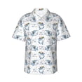 thumbnail image 1 of Vsdgher Music Shark Print Men's Hawaiian Shirts Button Down Tropical Holiday Beach Shirts Vacation Clothes,Large, 1 of 7