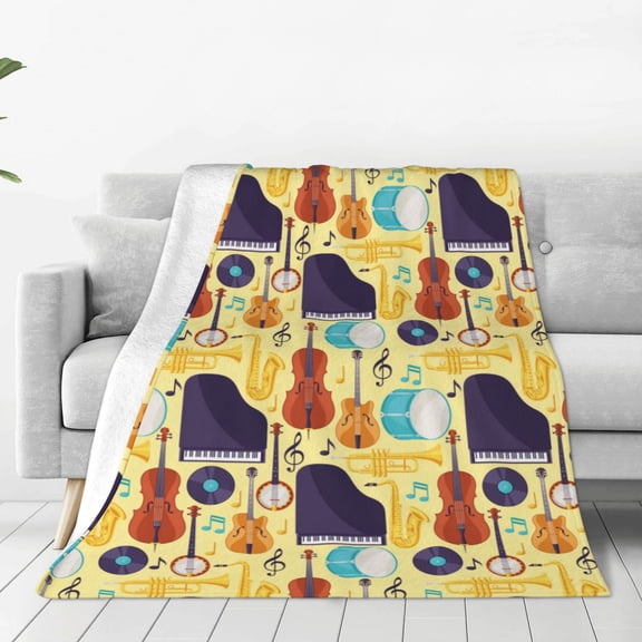 Vsdgher Musical Instruments Ultra-Soft Micro flannel Blanket Throw Blankets for Couch Sofa, Bed (4 sizes)-80"x60"