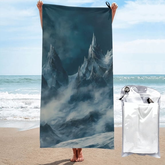 Vsdgher Mysterious Moonlit Mountains Microfiber Ultra Soft Highly Absorbent Bath Towel, Quick Drying Towels for Body, Sport, Yoga, SPA, Fitness-27.5"x55"