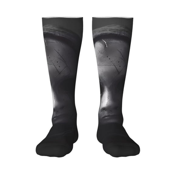 Vsdgher Mystical Masked Figure Monochrome Knee Socks, High Socks Long Stretchy Sock Women Knee High Stocking, Long Socks for Women