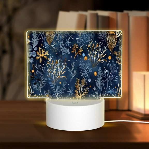 Vsdgher Mystical Underwater Coral Scene Rectangular Acrylic Night Light Acrylic Sleep Night Light Friend Gifts for Birthday Gifts for Women Teens Boys Girls