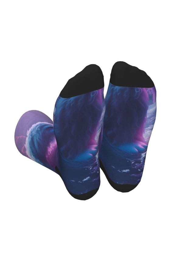 Mystical White gorilla Jungle Unisex Crew Socks Lightweight Breathable Ventilation Ankle Socks, Mid-calf socks for Daily