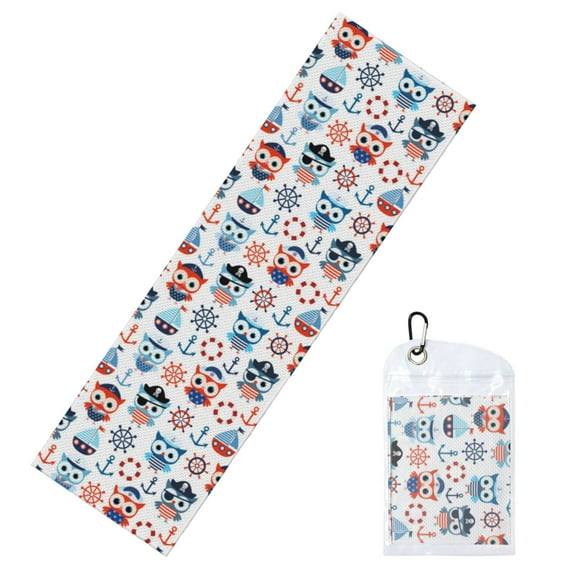 Vsdgher Nautical And Pirate Owls Cooling Towel (40"x12"), Soft Breathable Chilly Towel, Ice Towel, Microfiber Towel for Sport, Workout & More Activities