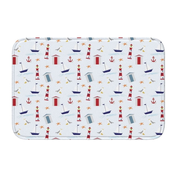 Vsdgher Nautical Lighthouse Sailboat Hem Mat 40x60 - Multipurpose Doormat for Indoor & Outdoor Use - Welcome Your Guests with our Entrance Mat