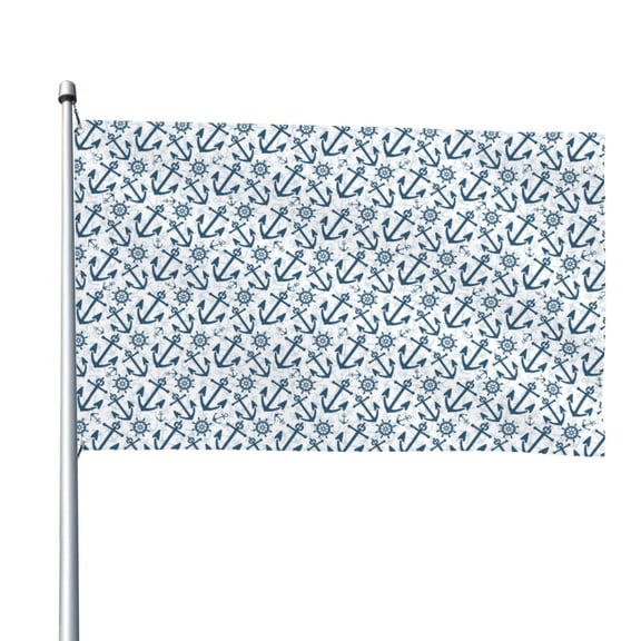 Vsdgher Nautical Theme Anchors Print Outdoor Decorative Flag 4x6ft, Suitable for outdoor decoration, can be hung indoors, on outdoor lawns, balconies, parties