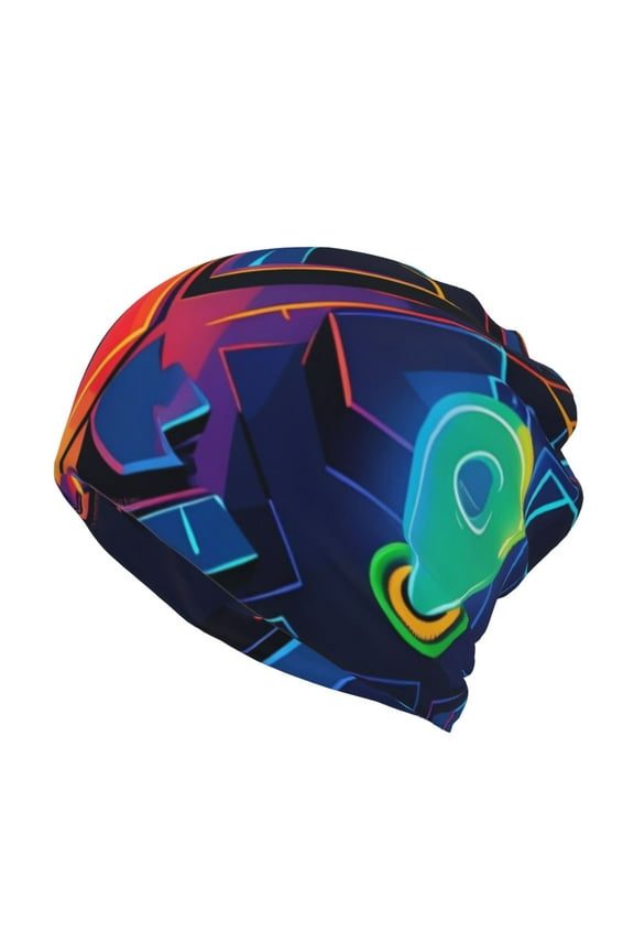 Neon City Map Slouchy Beanie Hat for Men/Women, Skull Cap Chemo Cap Night Sleeping Cap