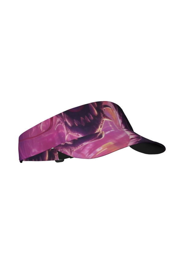 Neon Futuristic Dragon Print Adult Sunscreen Visor Cap,1 Piece of Sport Sun Visor Hats Adjustable Sun Hat for Outdoor Activities Fits for Women and Men (One Size)
