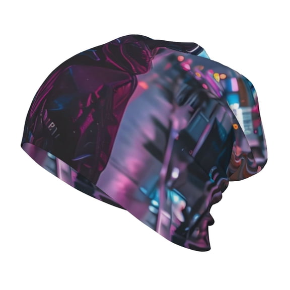 Vsdgher Neon Night Cityscape Toddler Beanie Baby Boys Girls Beanies Kids Winter Hats Children Knit Warm Caps