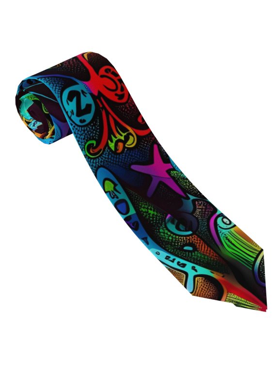 Neon Psychedelic Giraffe Print Ties for Men 4.7" Formal Necktie Wedding Accessory Men's Business Ties for Wedding Bussiness Work