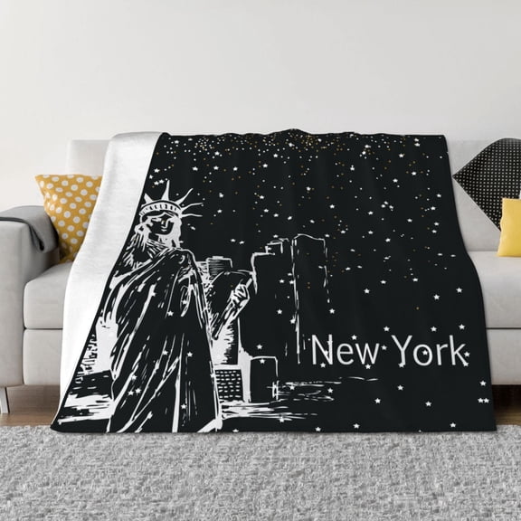 Vsdgher New York City1 Pattern Fleece Throw Blanket, Horizontal Fleece Bedding Home Decor for Couch & Bed All Season Use -40"x30"