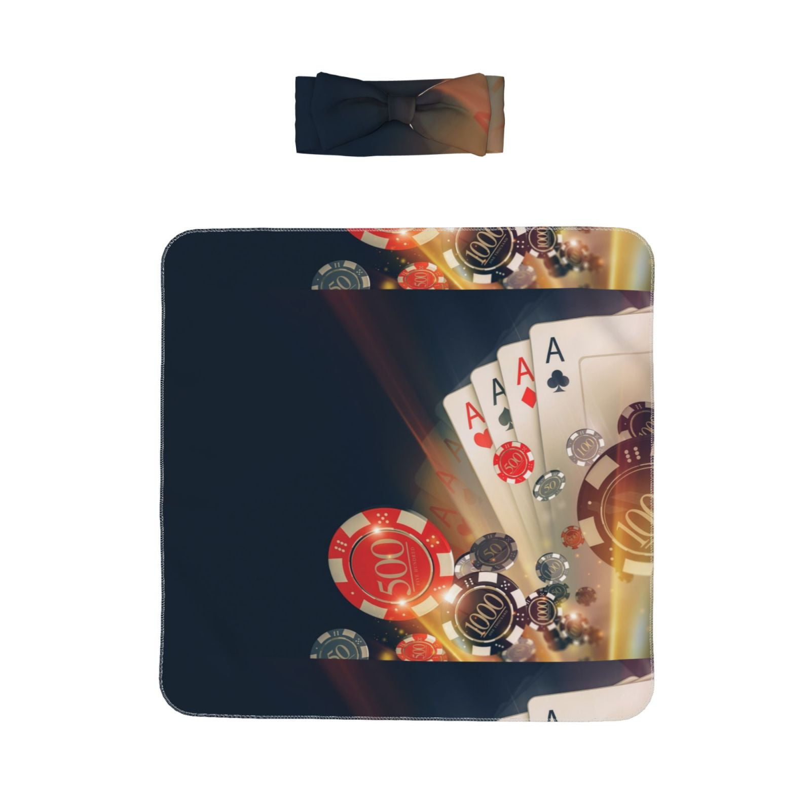 Vsdgher Newborn Receiving Blanket Headband Set Poker Chips Print Print Baby Swaddle Receiving Blankets