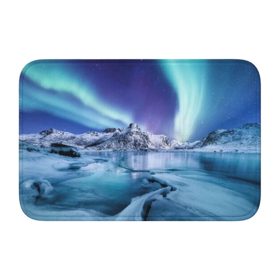 Vsdgher Night At Lake Aurora 1 Hem Mat 40x60 - Multipurpose Doormat for Indoor & Outdoor Use - Welcome Your Guests with our Entrance Mat