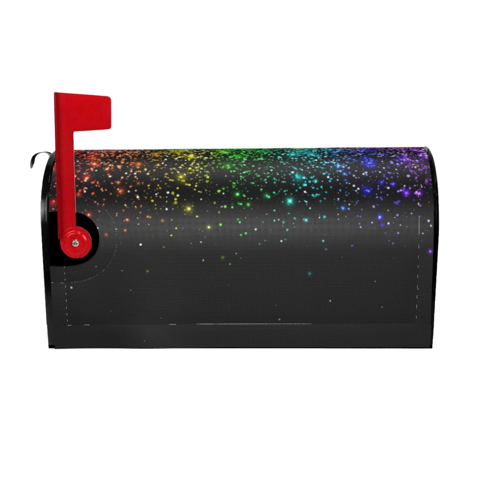 Vsdgher Night Rainbow Sparkles Mailbox Cover Magnetic Mailbox Wraps Post Letter Box Cover for Garden Yard Home Decor 2 Sizes-25.5x21 in